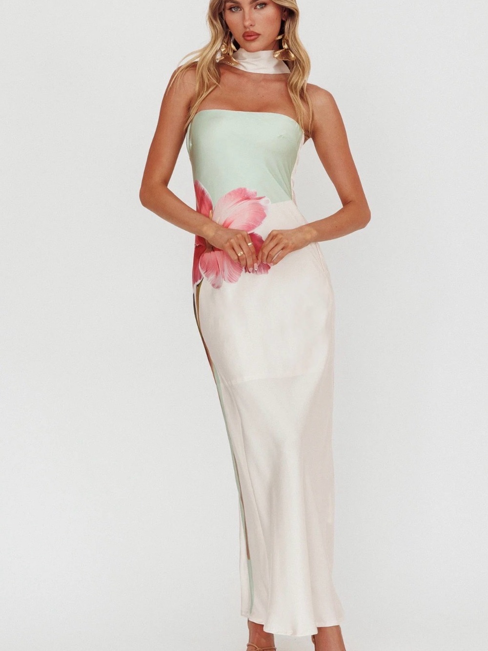 Damsel Reverse Halter Maxi Dress